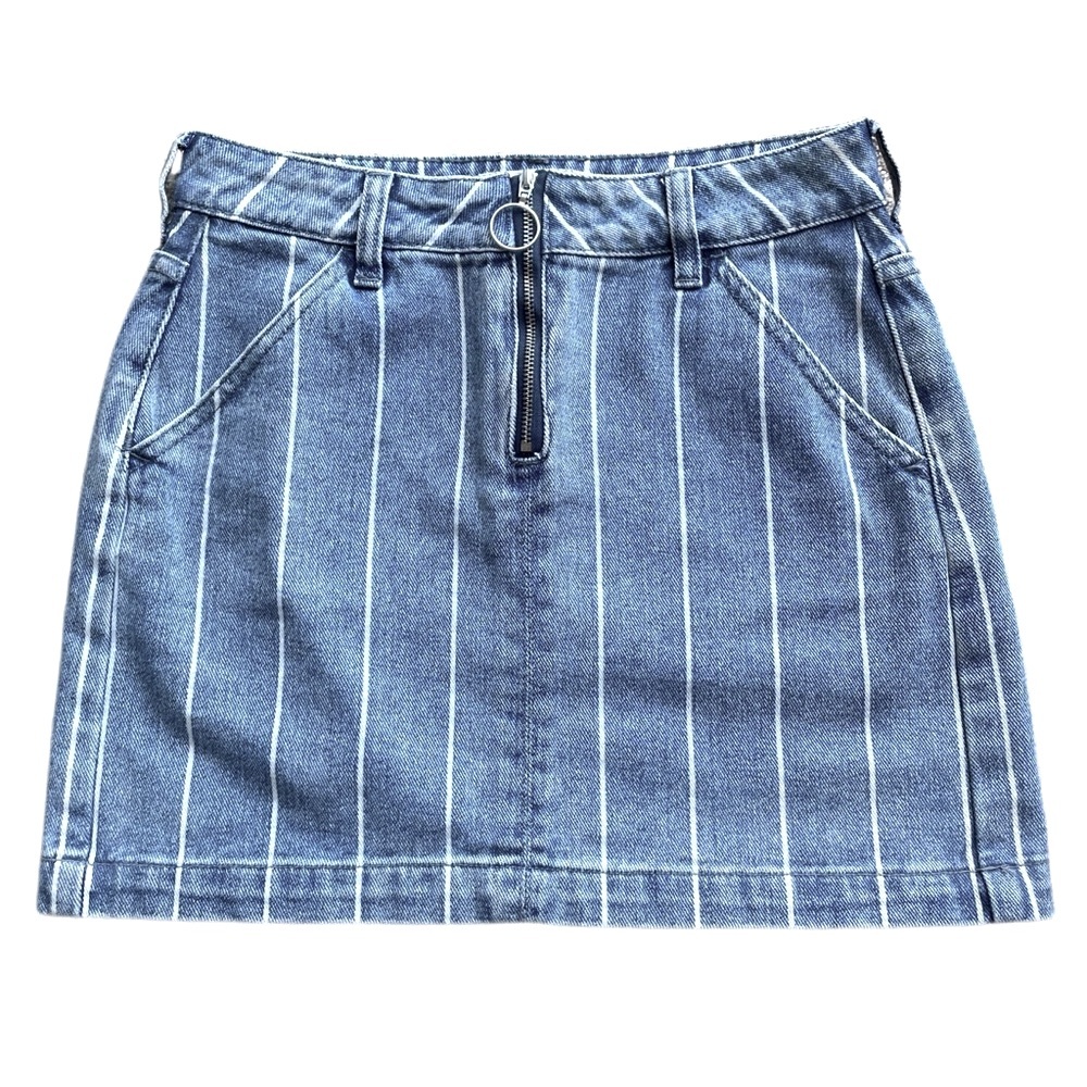 Pacsun Pinstripe Denim Mini Skirt - 25